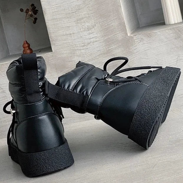 מגפון שלג בשילוב עור אמיתי- קאמליה