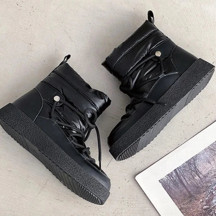 מגפון שלג בשילוב עור אמיתי- קאמליה