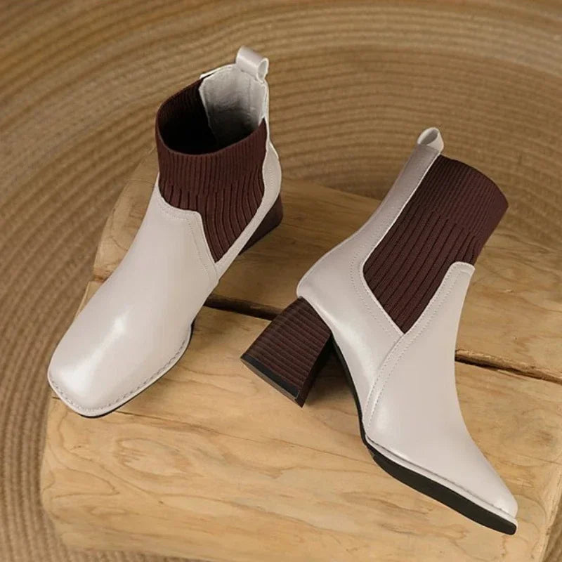 מגפי עקב דמוי עור - ליאת